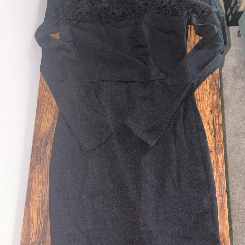 SHEIN Black Lace Detail Dress